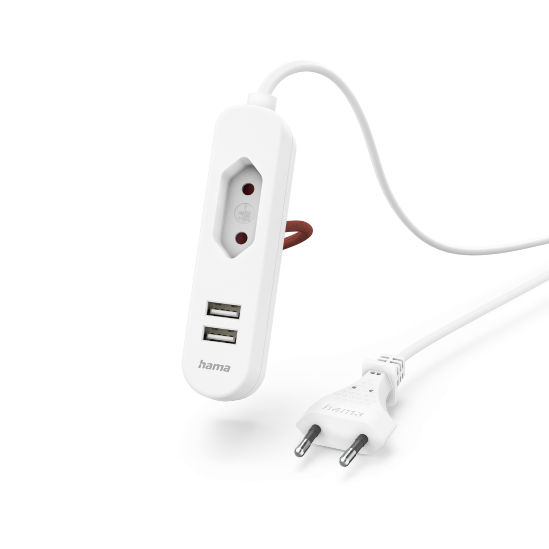 de USB c. toma 2,4A,2 salidas,1,9m,bl. | Hama