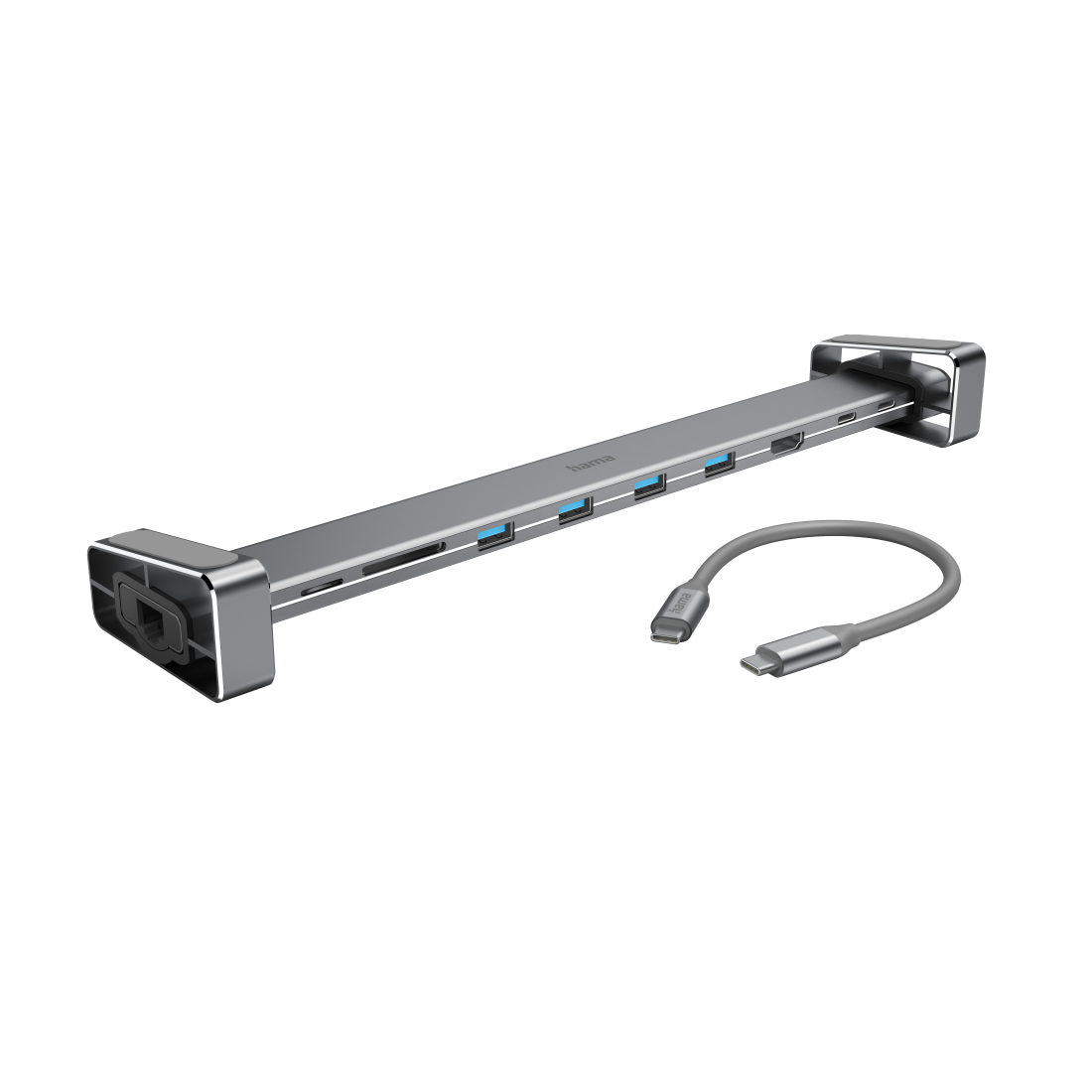 Replicador de puertos USB-C "Connect2Office Basic", pies extraíbles, 9  puertos | Hama
