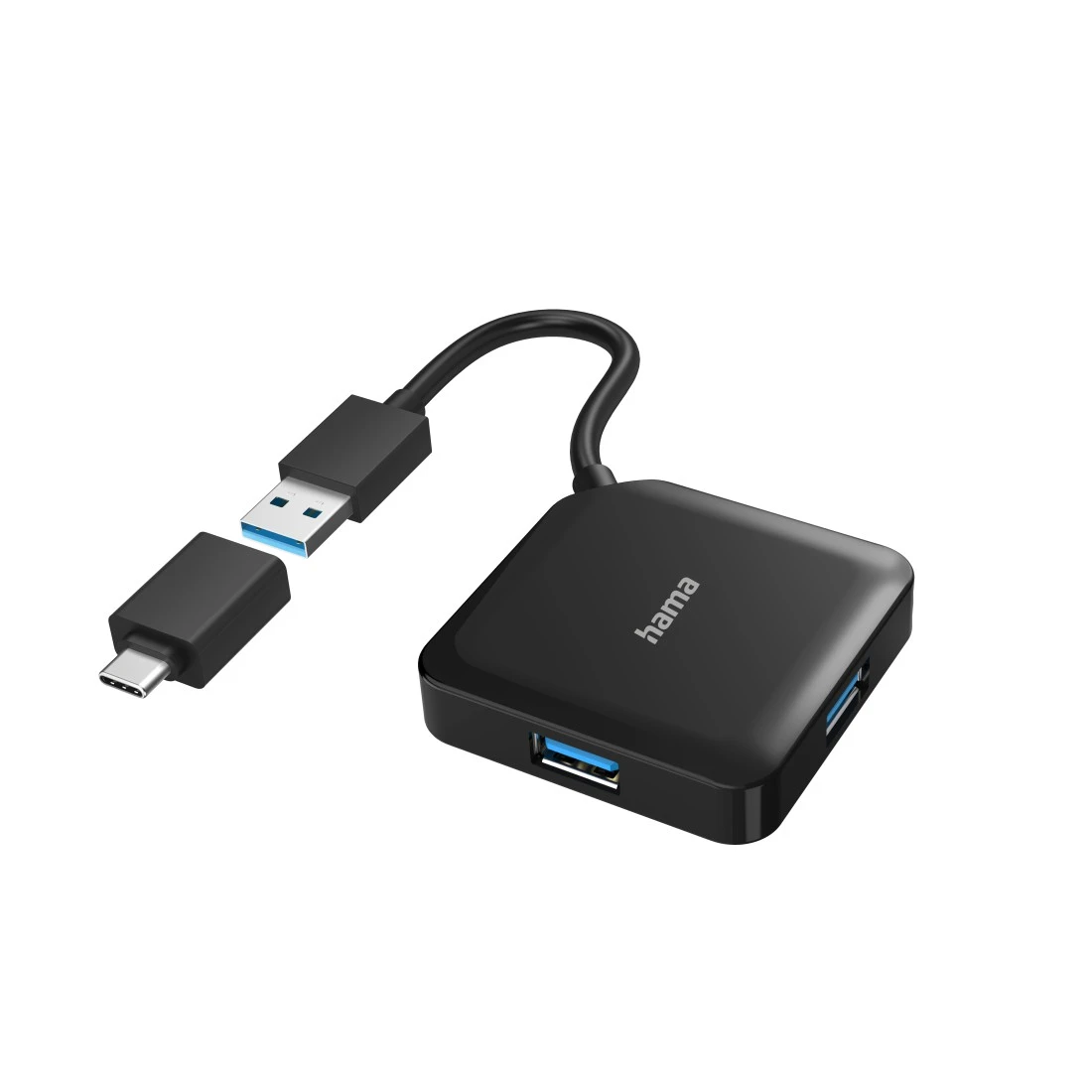 Hub Portátil USB 2.0 de 4 Puertos con Cable Integrado