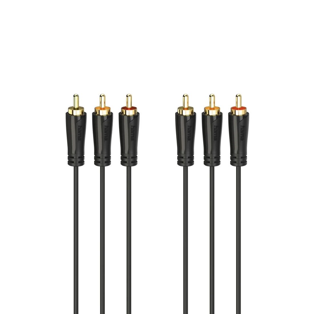 Cable audio/vídeo, 3 conect. RCA - 3 conect. RCA, chapado oro, 3,0 m | Hama
