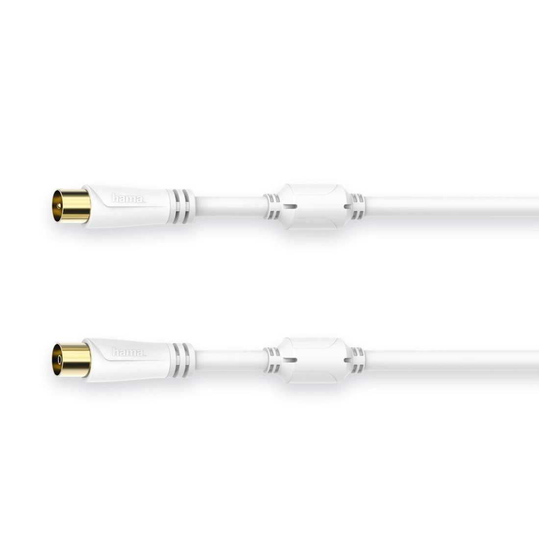 Cable de antena  Hama 00205245, 0.75 m, Triple Blindaje, Chapado en oro,  Coaxial, Blanco