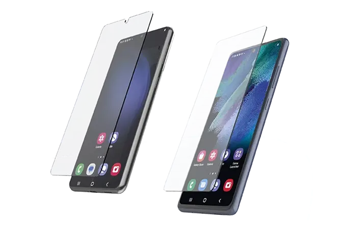 Dos móviles con protector de pantalla