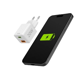 Hama Cargador rápido, 1x USB-C PD, 1x USB-A QC, Minicargador, 20 W, Blanco