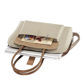 Bolsa plegable para portátil «Fabulous» de Hama, con ordenador portátil, bloc de notas y smartphone